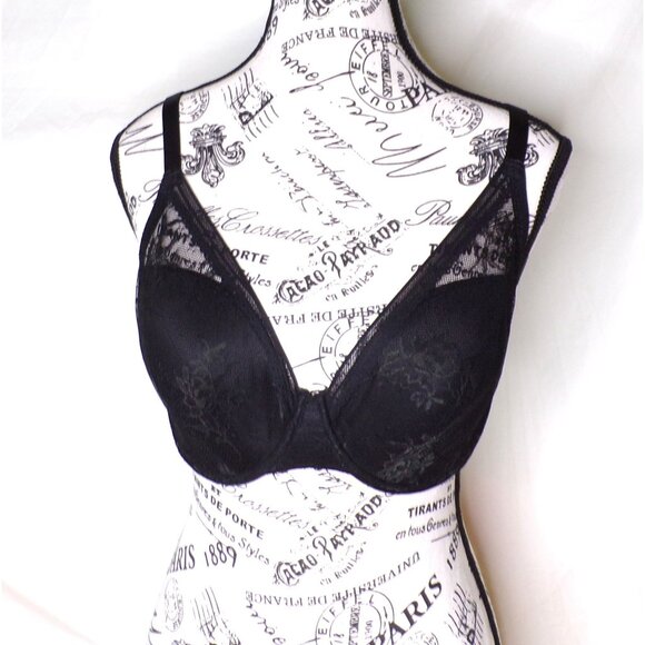 🆕NATORI Love Lace Back Smoothing T-Shirt Bra 36DD #731351 Black - Picture 6 of 9